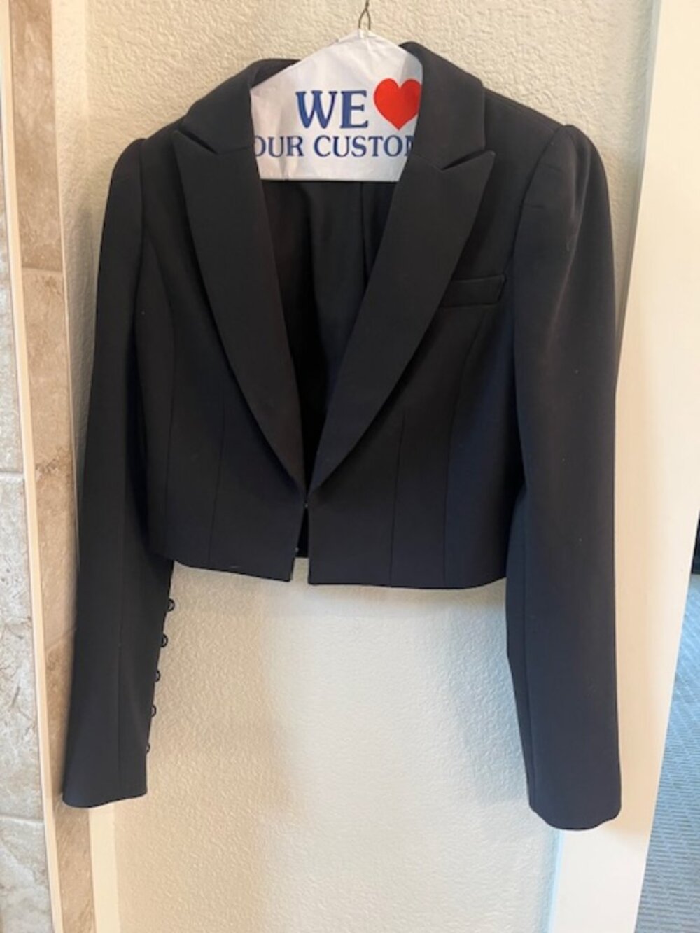 White House Black Market Cropped Jacket Black Size 2